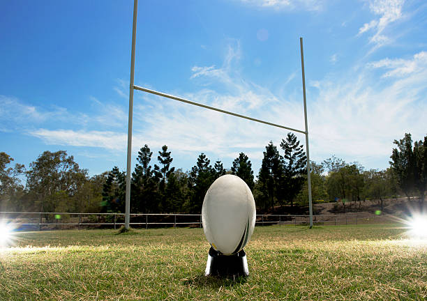 Rugby ball and posts