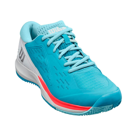 Wilson - Ladies Rush Pro Ace Clay Scuba Blue/White/Fiery Coral