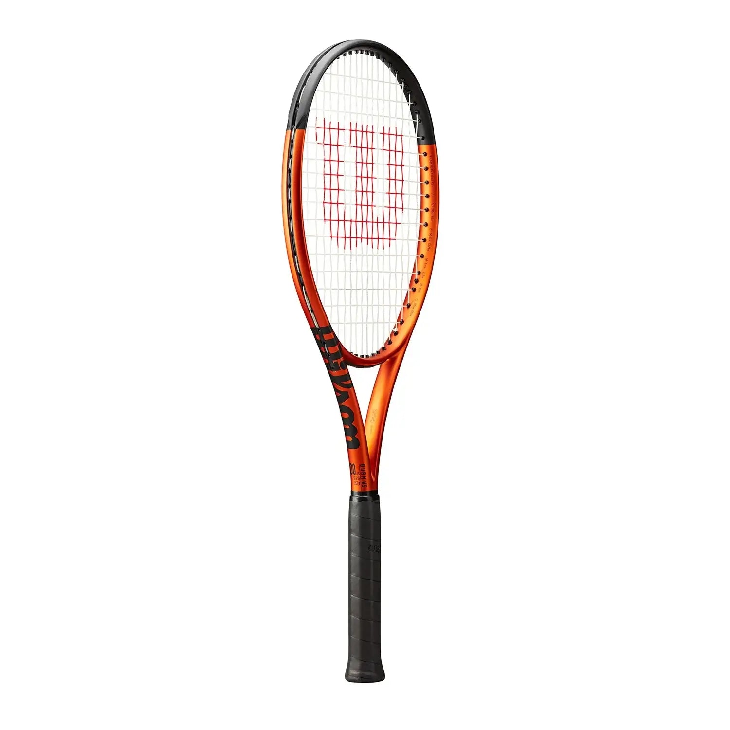 Wilson Burn 100 ULS V5.0 racket, lightweight design for power and maneuverability, unstrung, 18x16 string pattern.