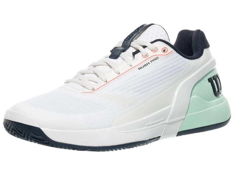 Wilson - Mens Rush Pro 5 White / Bay / Fiery Coral