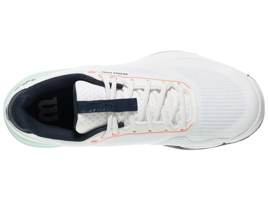 Wilson - Mens Rush Pro 5 White / Bay / Fiery Coral