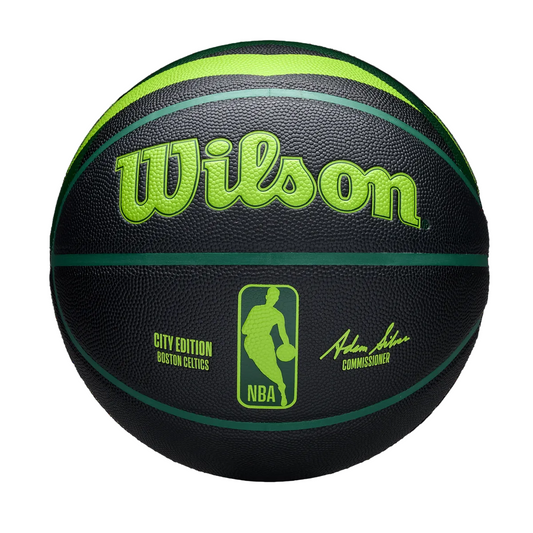Basketball with Wilson branding and NBA logo on a white background