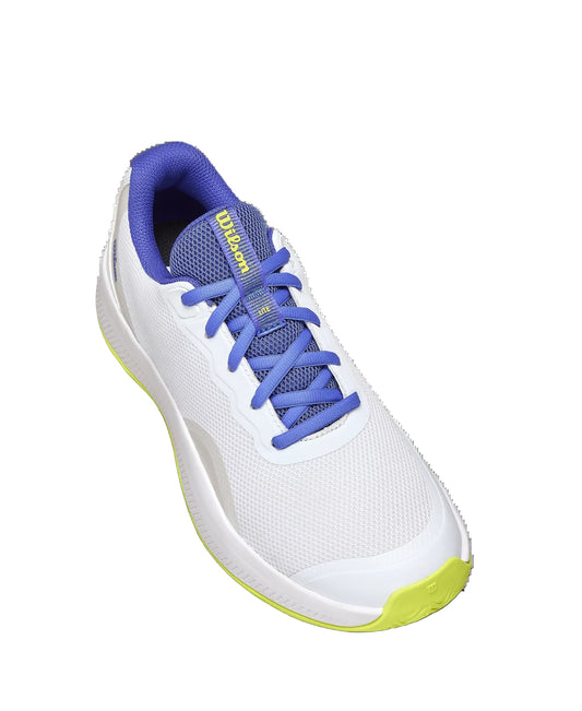Wilson - Ladies Intrigue Lite White / Amparo Blue / Safety Yellow Tennis Shoe