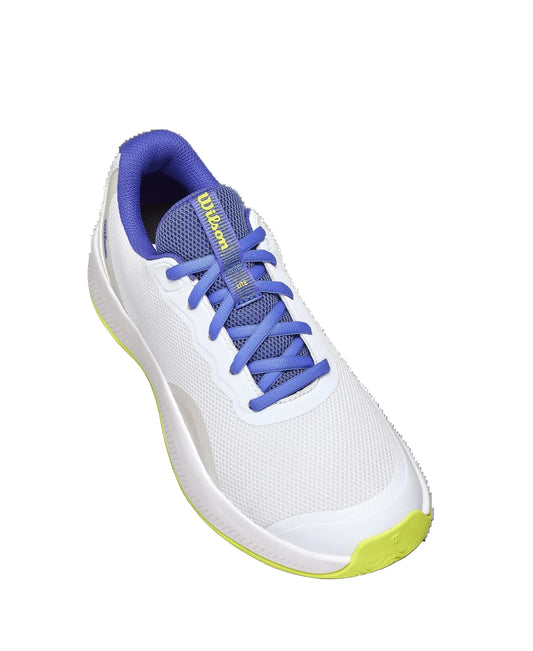 Wilson - Ladies Intrigue Lite White / Amparo Blue / Safety Yellow Tennis Shoe - Action Pro Sports