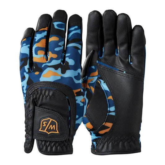 Wilson - W/S Junior Fit All Black/Blue/Orange Camo Glove